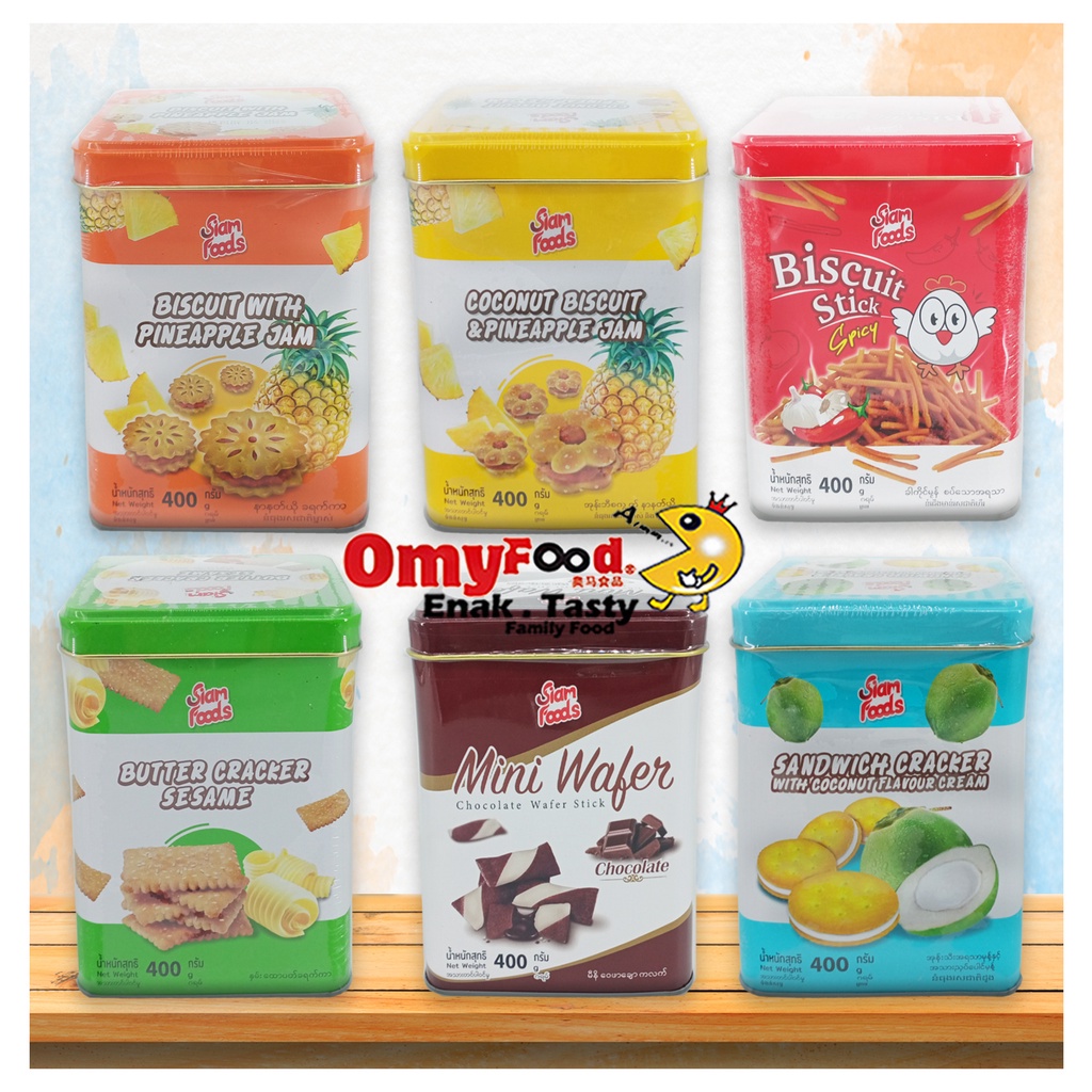 400g Biscuits Tin Mini[Sandwich Cracker, Butter Cracker, Mini Wafer