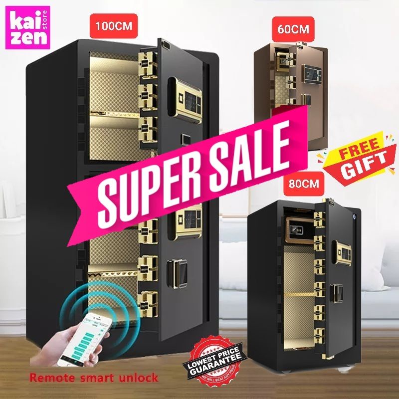 KAIZEN STORE MALAYSIA [Password+Key] Heavy Duty Anti-Theft Electronic Safe Box [60CM/80CM/100CM