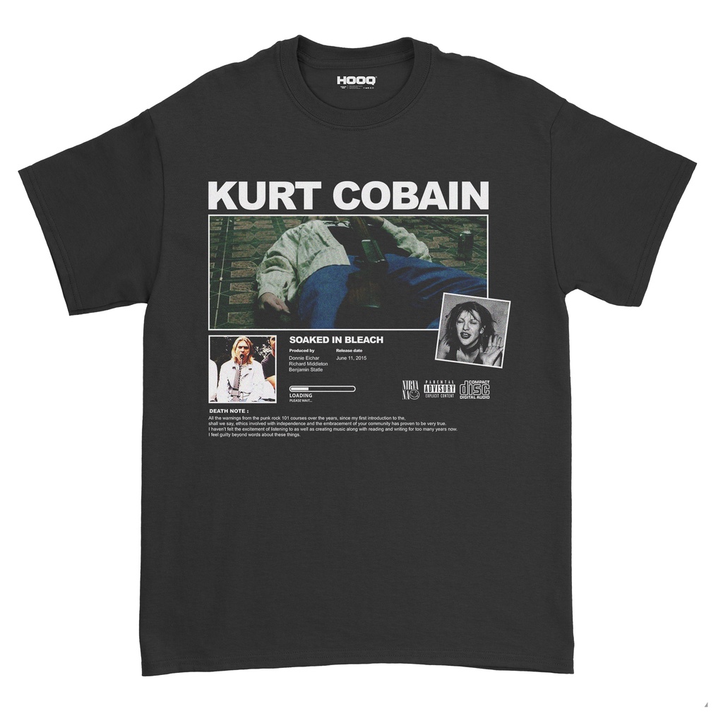 Kaos MUSIK BAND NIRVANA KURT COBAIN - SOAKED IN BLEACH MOVIE/BAND MERCH/BAJU KURT COBAIN