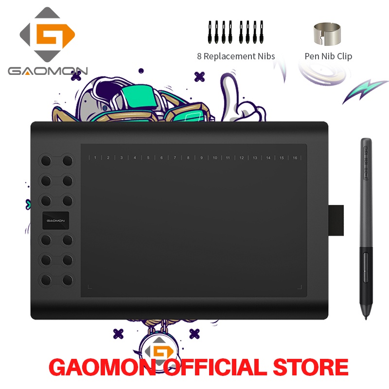 GAOMON M106K PRO Drawing Tablet Graphics with 12 Shortcut Keys and 8192