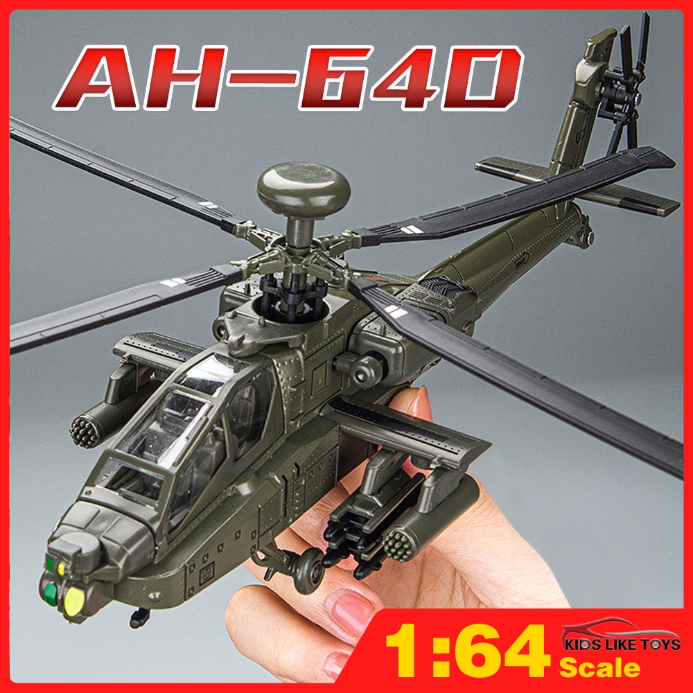 Scale 1/64 Apache gunship AH-64D / Black Hawks UH-60 Helicopter Gunships Alloy Diecast Model ToyMilitary Aircraft Flying Airplane For Children Boys