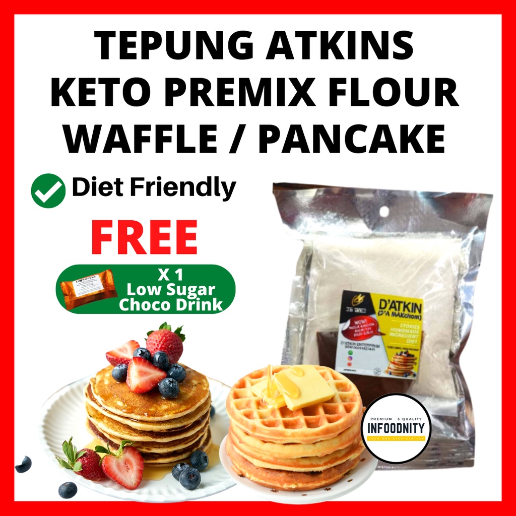 Tepung Keto Baking Premix Flour Low Carb Pancake Waffle Almond Bread