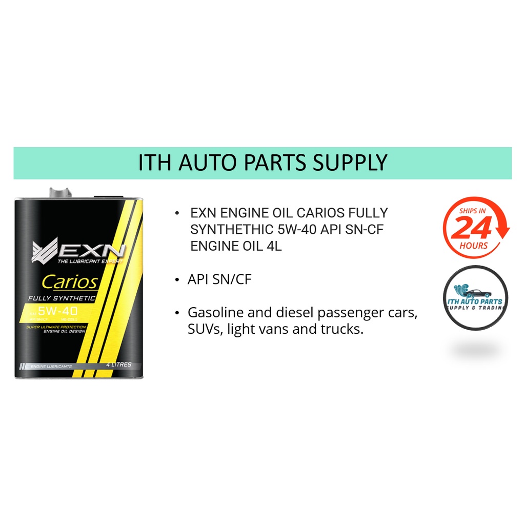 EXN ENGINE OIL CARIOS FULLY SYNTHETHIC 5W40 API SNCF ENGINE OIL 4L