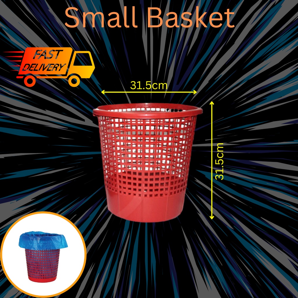 PVC Waste Paper Basket Dustbin Garbage Bin Trash Bin Tong Sampah