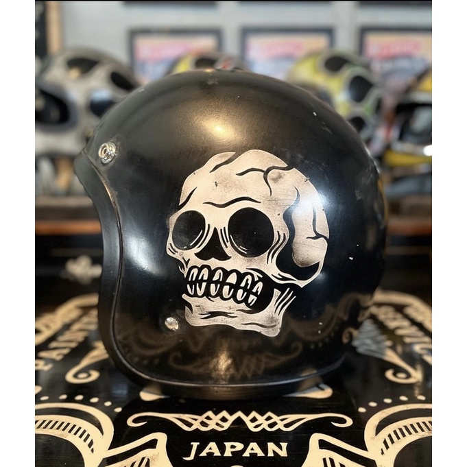 Slimhead 500TX Patina Skull & Flame Side - custom Slimhead Helmet ...