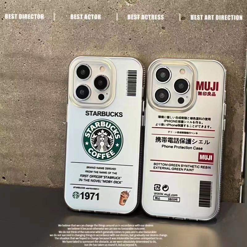 muji starbucks Hot silver highquality iphone 14 pro max casing case