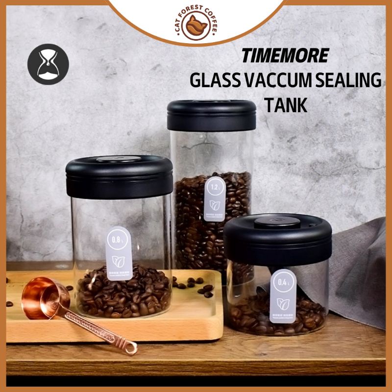 TIMEMORE Glass Vacuum Sealing Tank l Glass Coffee Bean Canister