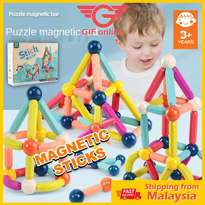 GIFONLINE Magnetic Stick 3D Building Blocks Magnetic Stick Blocks Game ...