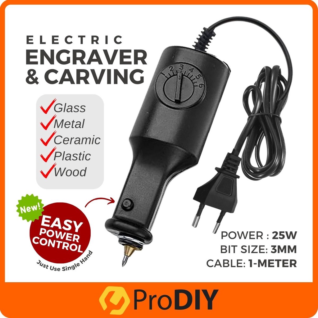 PRODIY 220V Electric Engraver Engraving Carving Tool Mark Pen Metal Wood Carving Plastic Glass Leather Mesin Ukir Kayu