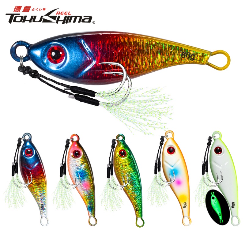 Umpan Mancing Jig 20g/30g/40g/60g 3D Eyes Fishing Metal Jigging Casting Bait Sebarau Peacock Bass Ikan Gewang Jig