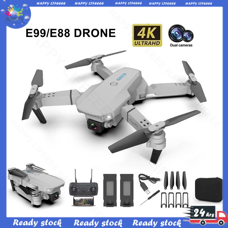 【Battery*2】Drone E88/E99 K3 Pro Mini Drone 4K HD camera RC Quadcopter