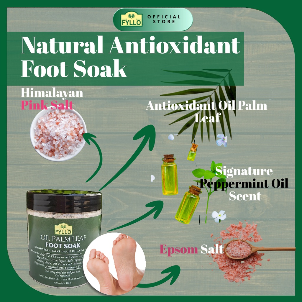 Fyllo Antioxidant Revitalizing Foot Soak Epsom Salt & Mint, Helps