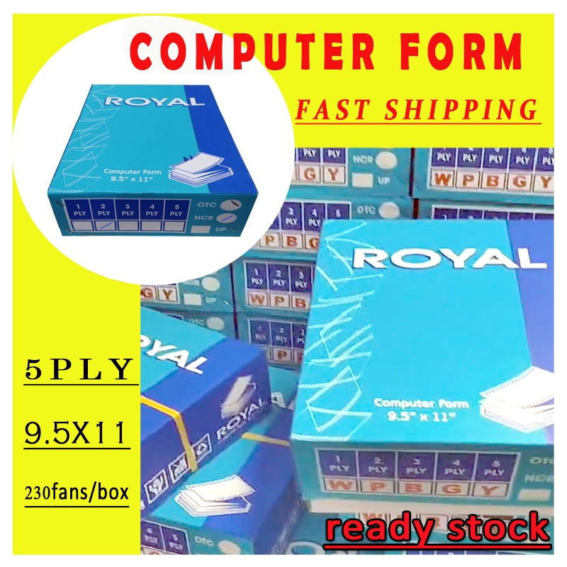 ROYAL Computer Form NCR Paper 9.5" X 11" 5ply / 230 Fans Sonoform