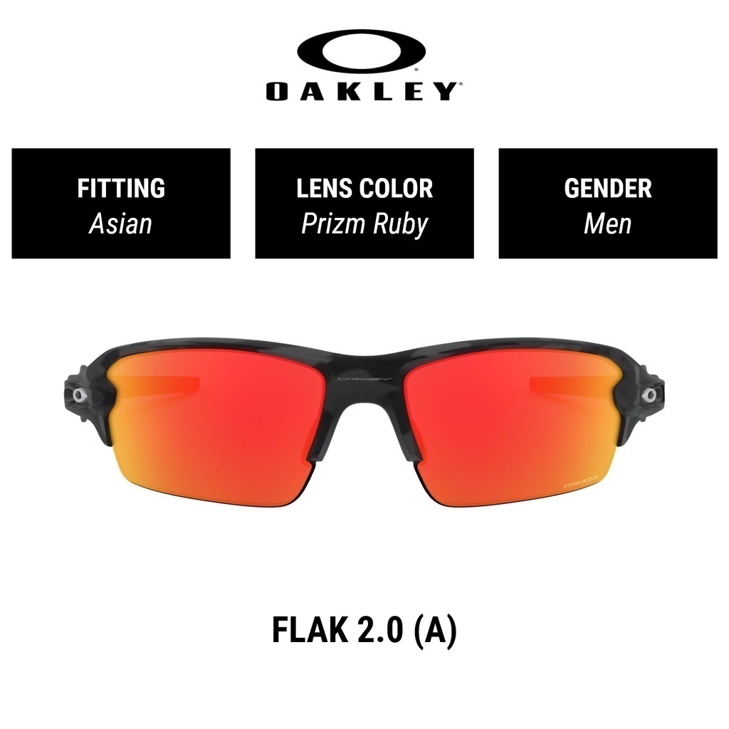 Oakley Flak  Men Asian Fitting Prizm Sunglasses (61 mm) OO9271 927127 |  Shopee Malaysia