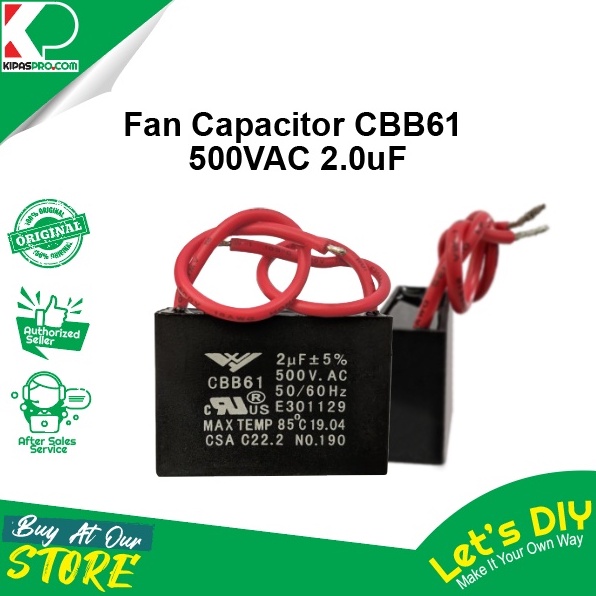 FAN CAPACITOR 2UF 500V FOR DEKA/ELMARK/ALPHA/REZO/MILUX/INOVO CBB61