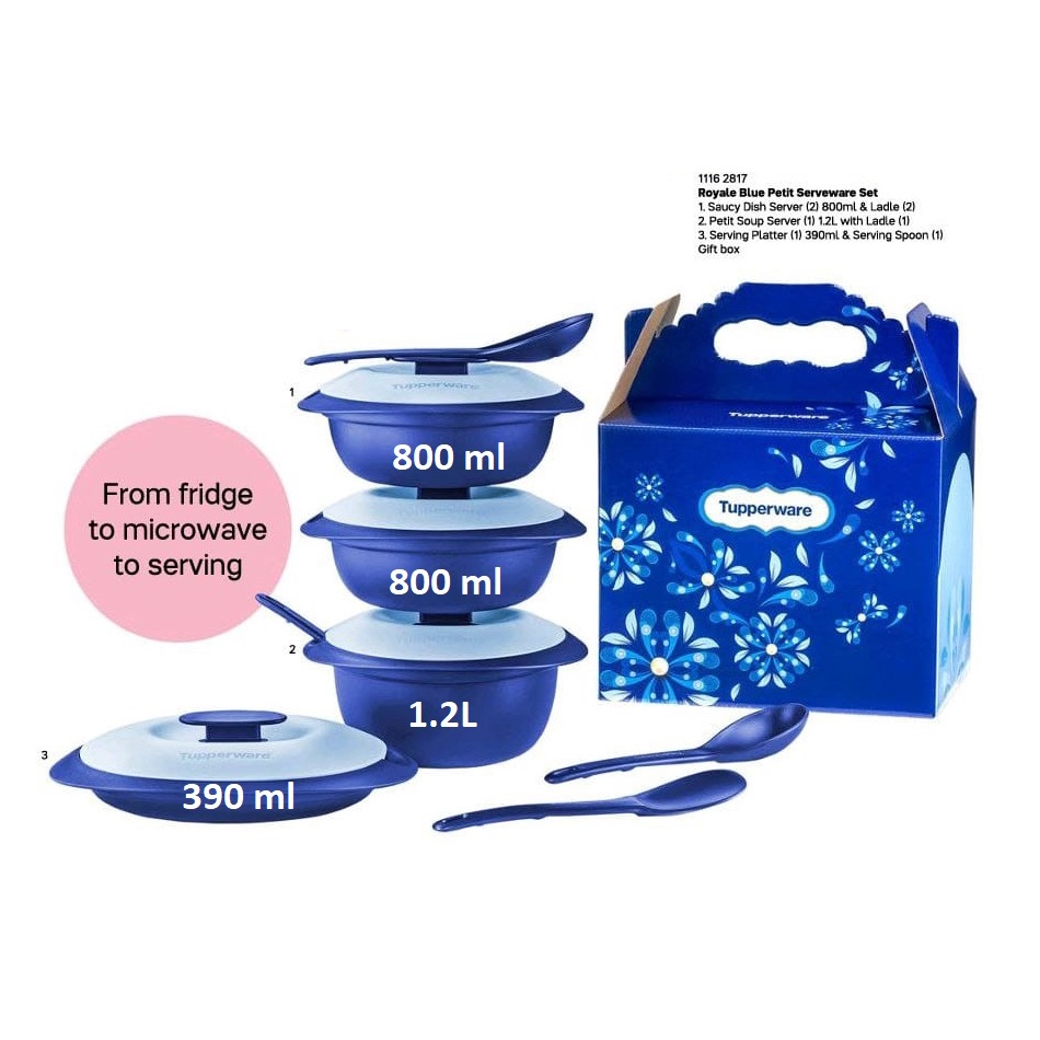 Tupperware Blue Serveware Set Shopee Malaysia