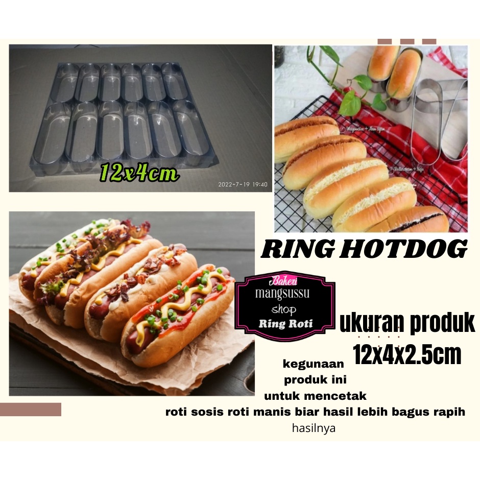 Stainles Hotdog Ring Mold 12x4x2.5 cm Cookie Cutter Bread Cake Bakery Dozen/12Pcs Contents