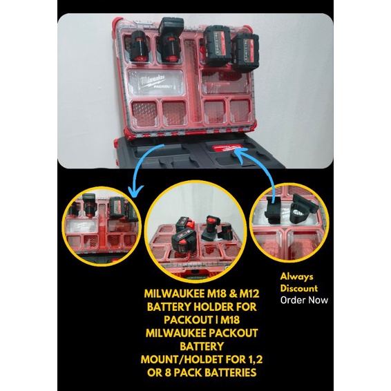 Milwaukee Pack Out Battery Mount | Shopee Malaysia