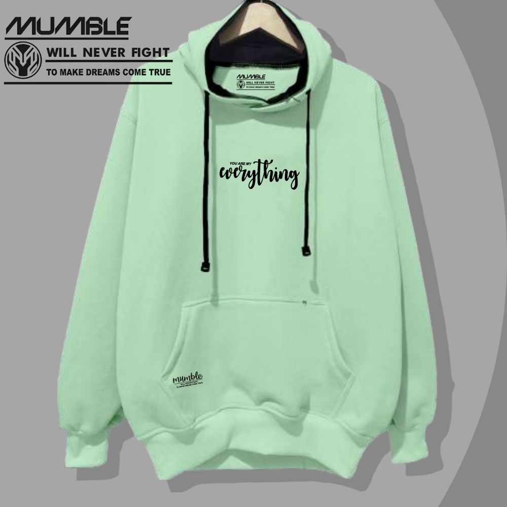 HIJAU Sweater Hoodie Men Distro Mint Green Color Original Bonted Sweater Bandung Hodie Thick Unisex Latest Contemporary