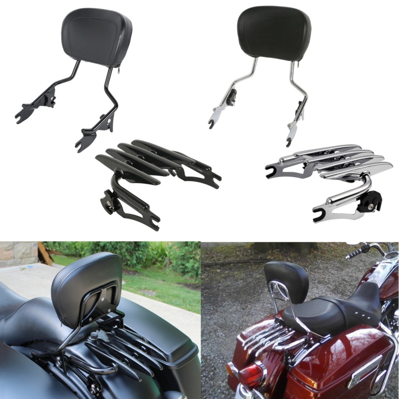 Detachable Backrest Sissy Bar Luggage Rack For Harley Touring Street ...