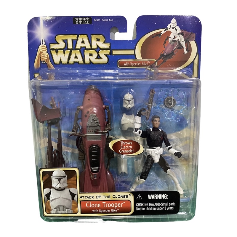 Star Wars Clone Trooper with Speeder Bike Attack of the Clones Action ...