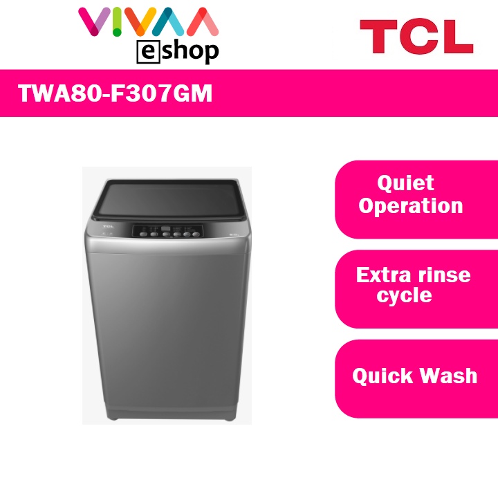 TCL 8KG Full Auto Washing Machine Top Load Automatic Washer Bigger than
