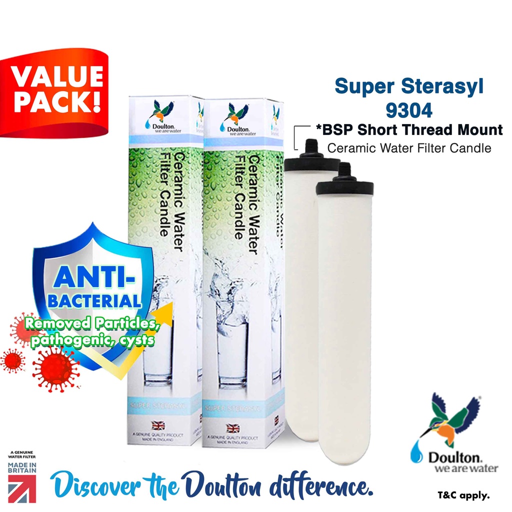 (VALUE PACK!) Doulton Super Sterasyl 9304 Ceramic Water Filter Candle