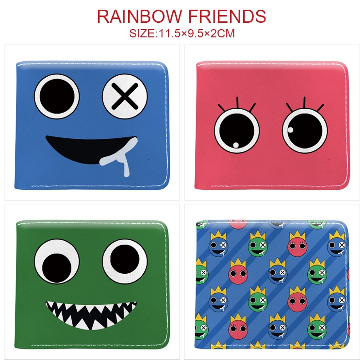 2022 Latest rainbow friends Merchandise Half Fold Wallet Card Holder Coin Purse Full Color Short Leather