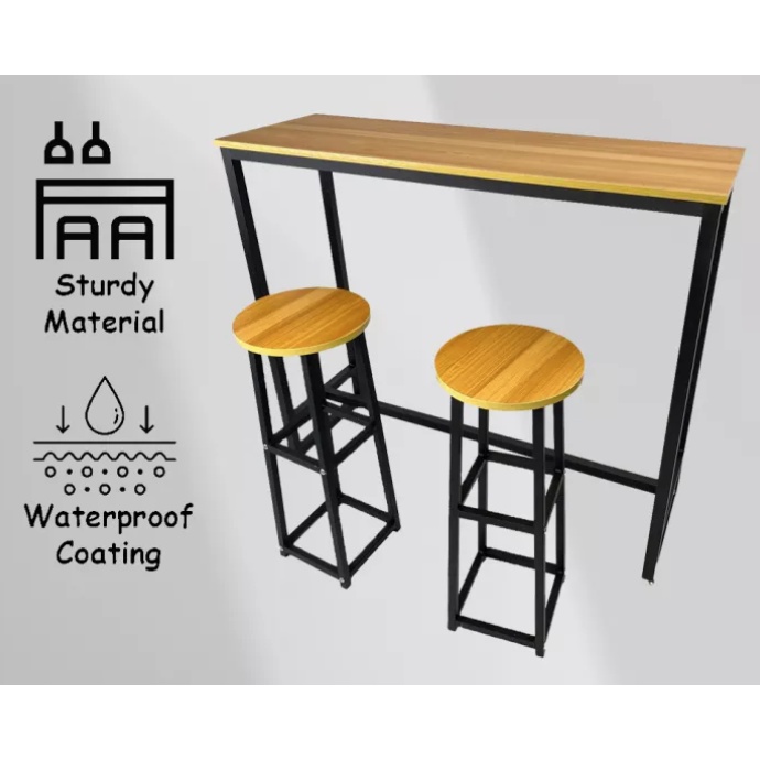 Stylish Bar Table Set (1 TABLE + 2 BAR STOOLS) Dining Table Kitchen Bar