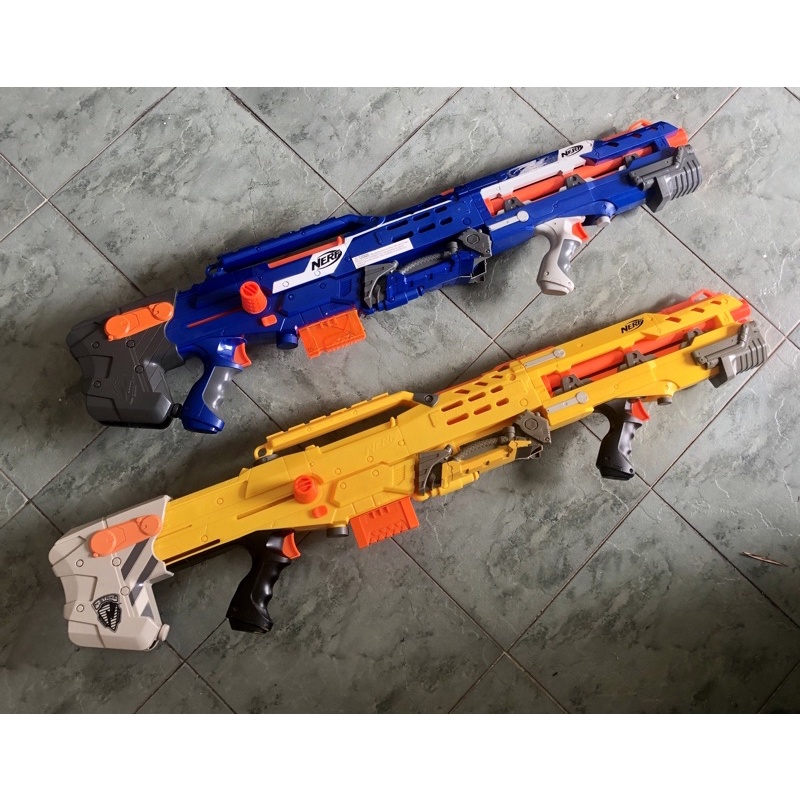 NERF Elite Nstrike Longshot CS6 USED yellow/Blue/Midnight Foam Blaster Shopee Malaysia