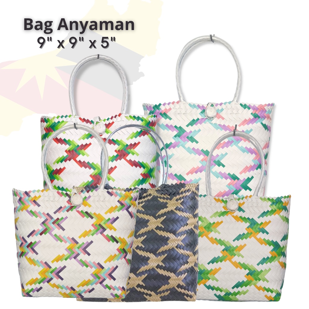 Beg Anyaman Sarawak / Tote Bag Women Motif Burung / PVC Bakul Anyaman ...