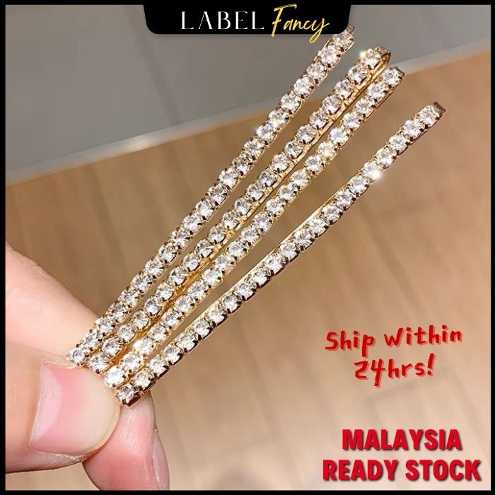 Ready Stock] Diamond Hair Pins 4pcs Women Hair Clips Metal Gold Silver Bang  Hairpin Hair Accessories Bling Pin Rambut | Shopee Malaysia