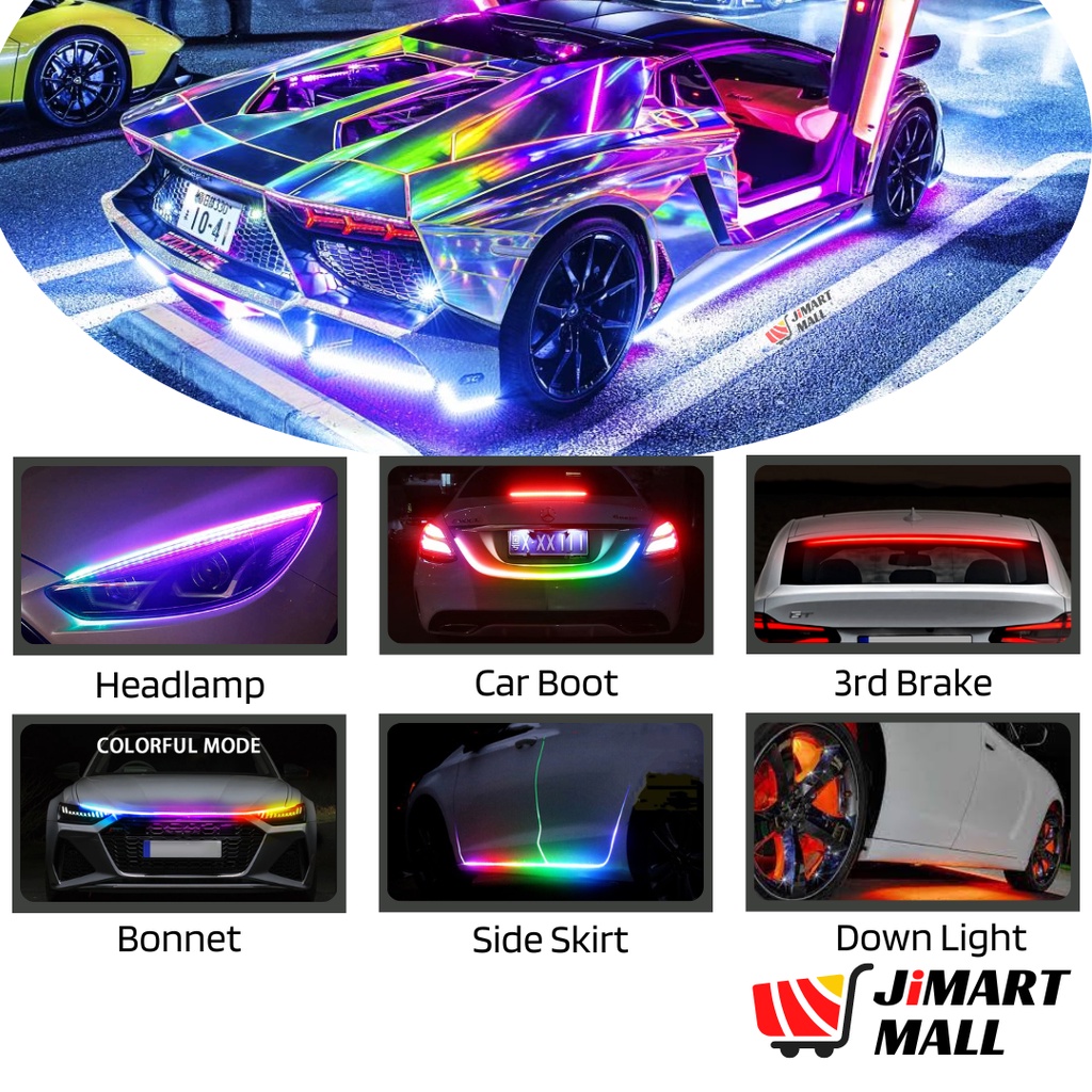 12V CAR DRL FLEXIBLE SOFT TUBE LED Headlight Headlamp Strip Daytime