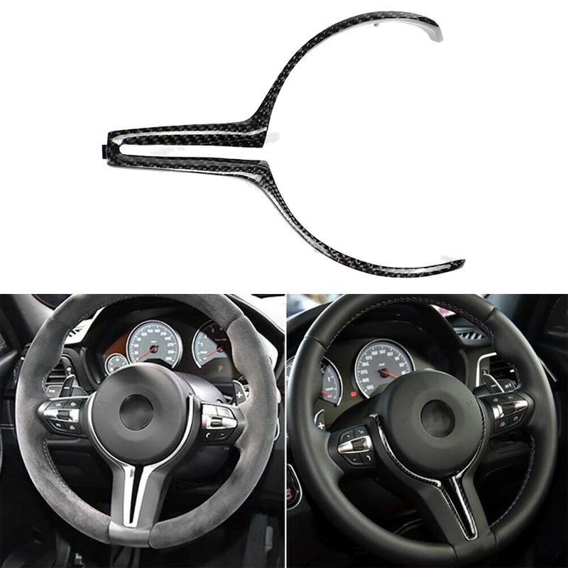 Carbon Fiber Steering Wheel Trim Cover Decoration Sticker For BMW M Series M2 M3 M4 M5 X5M X6M F80 F82 F10 F06 F12 F13 F