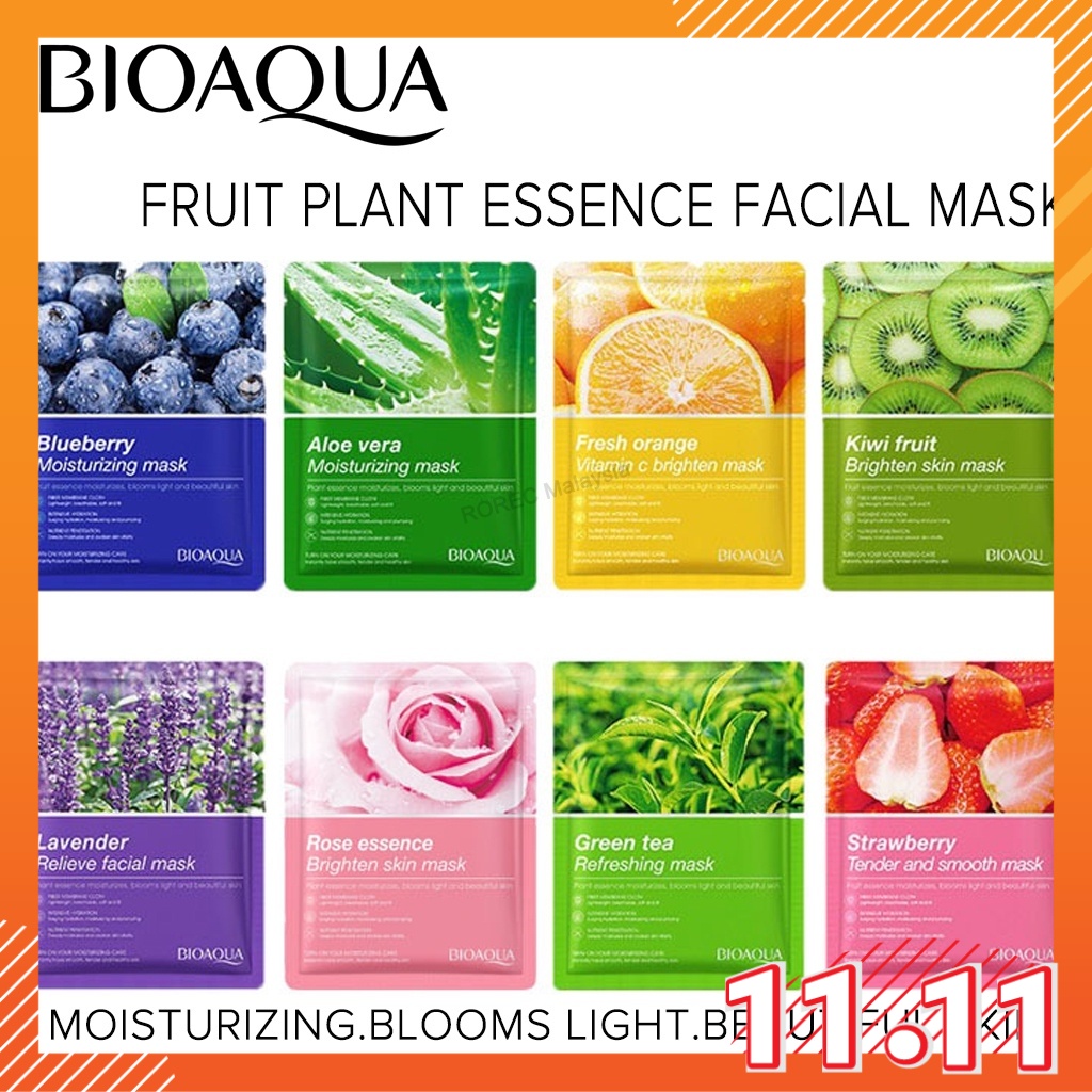 BIOAQUA Fruit Plant Extract Essence Moisturizing Hydrating Brighten Facial Mask