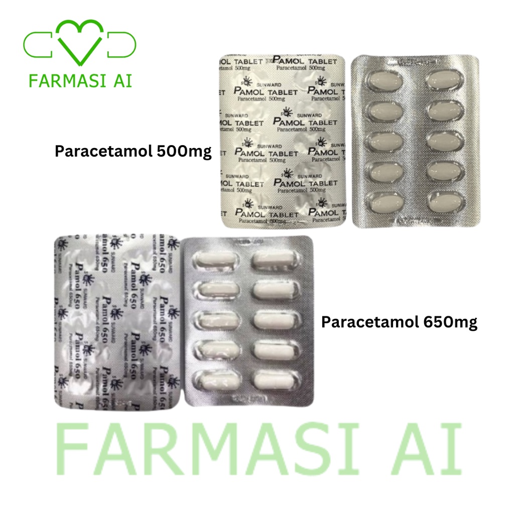 Pamol Paracetamol 500mg/650mg 10's (Ubat Demam, Sakit Kepala)  Shopee