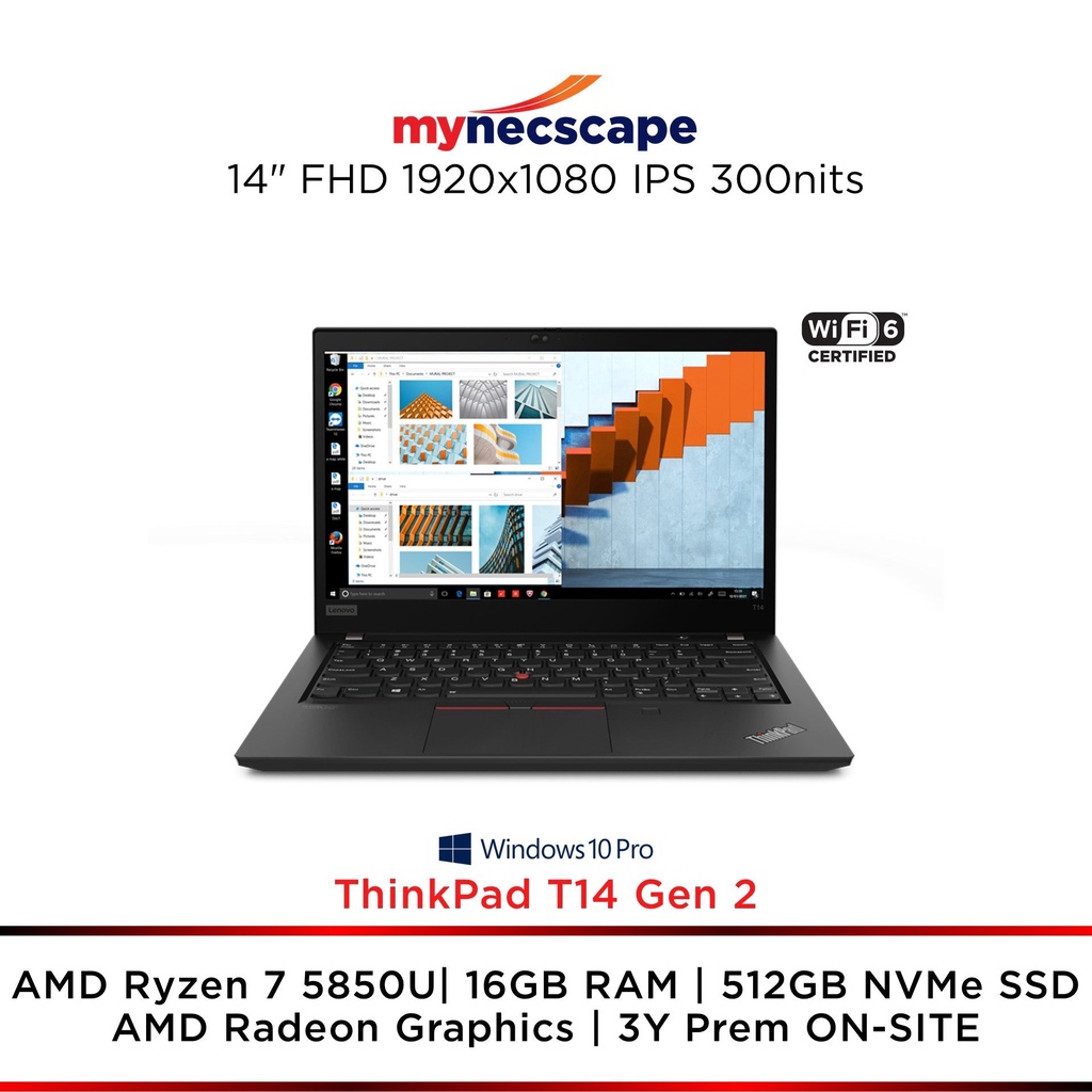 Lenovo Thinkpad T14 Gen 2 Amd Ryzen Pro 7 5850u 16gb 512gb Shopee