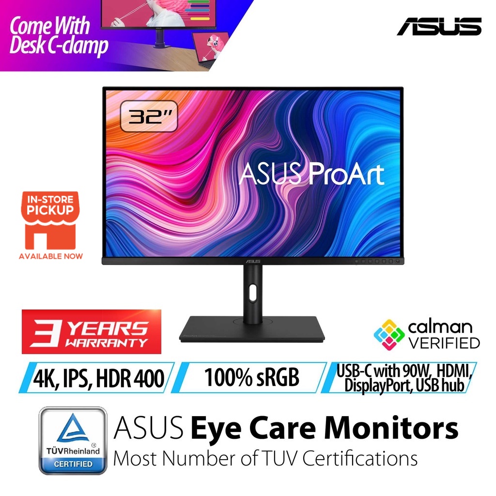 Asus Pro Art Display K Uhd Professional Monitor Pa Cv Shopee Malaysia