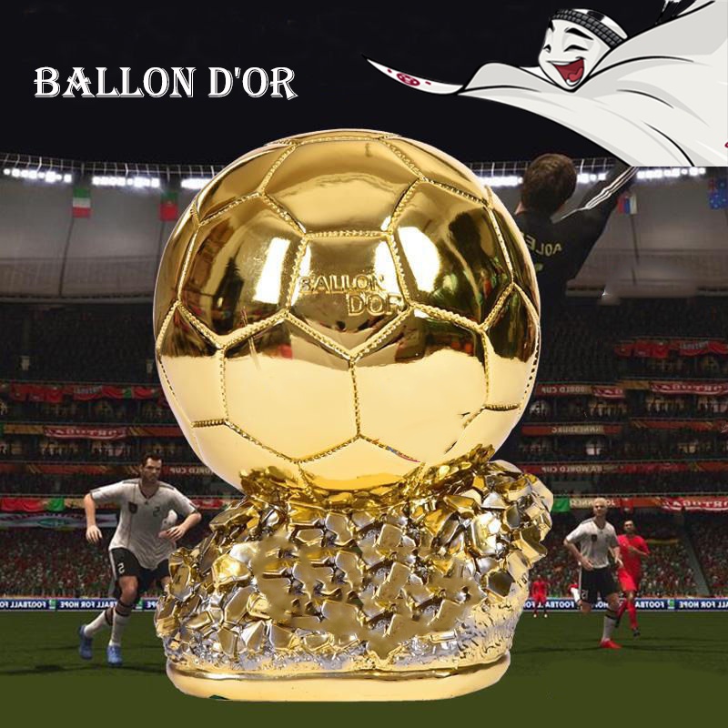 Newest 2022 Qatar Ballon d'or Trophy Ornament Memorabilia Souvenir Football Soccer Kids Adults Fan Birthday Xams Gift