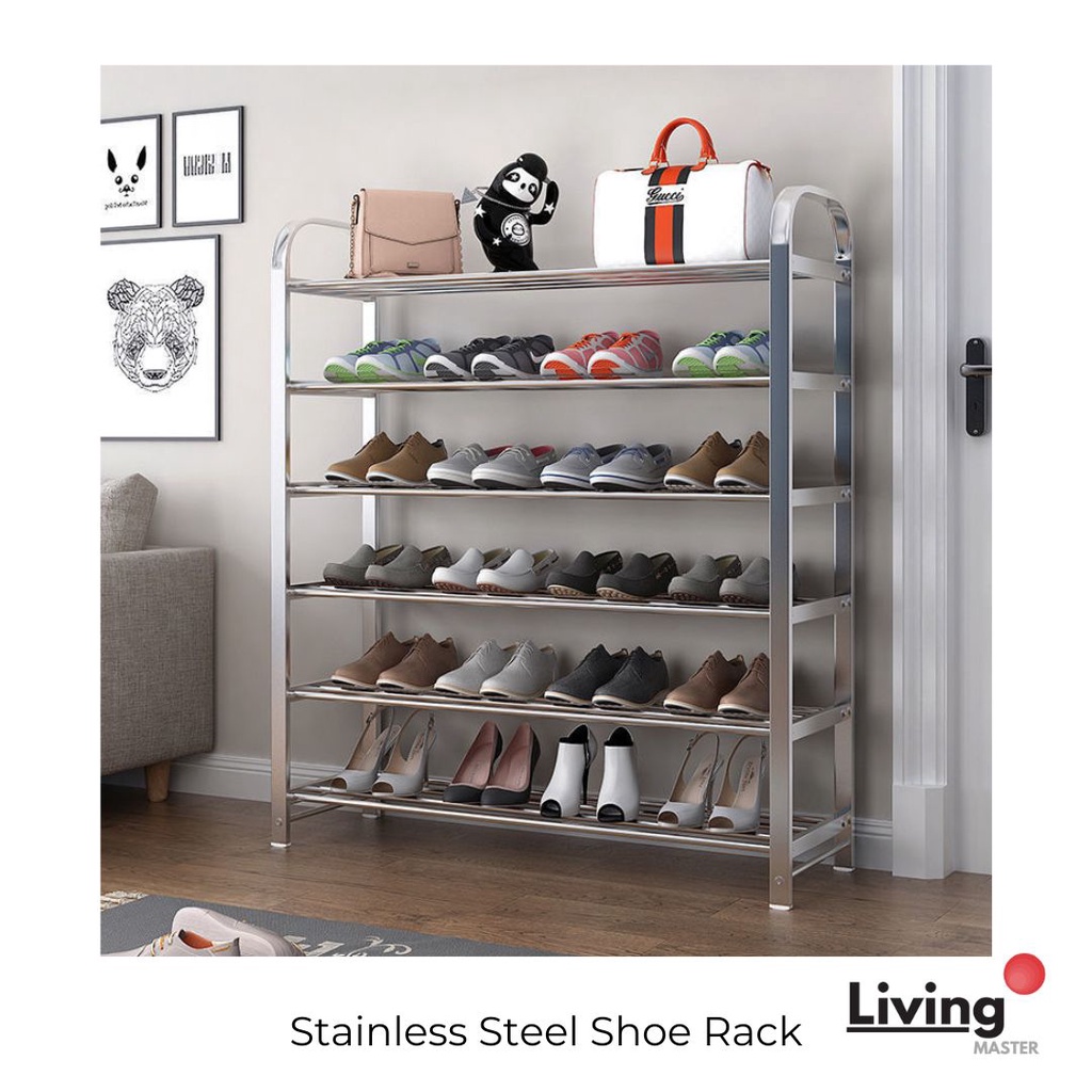 4/5/6 Tier Shoe Rack Stainless Steel Shoe Rack Shoe Organizer Storage