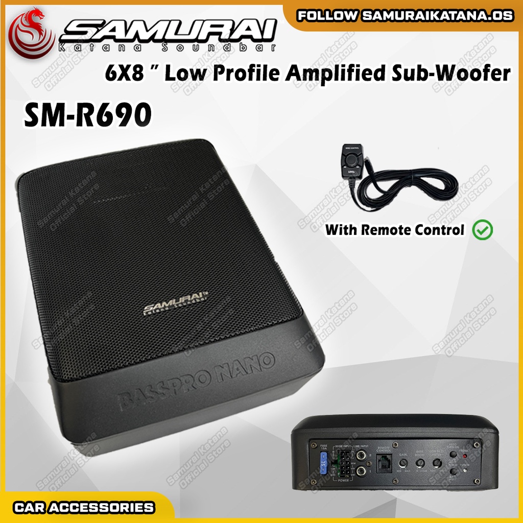 SamuraiKatana SM-R690 6x8 Inch Low Profile Amplified SubWoofer Sub ...