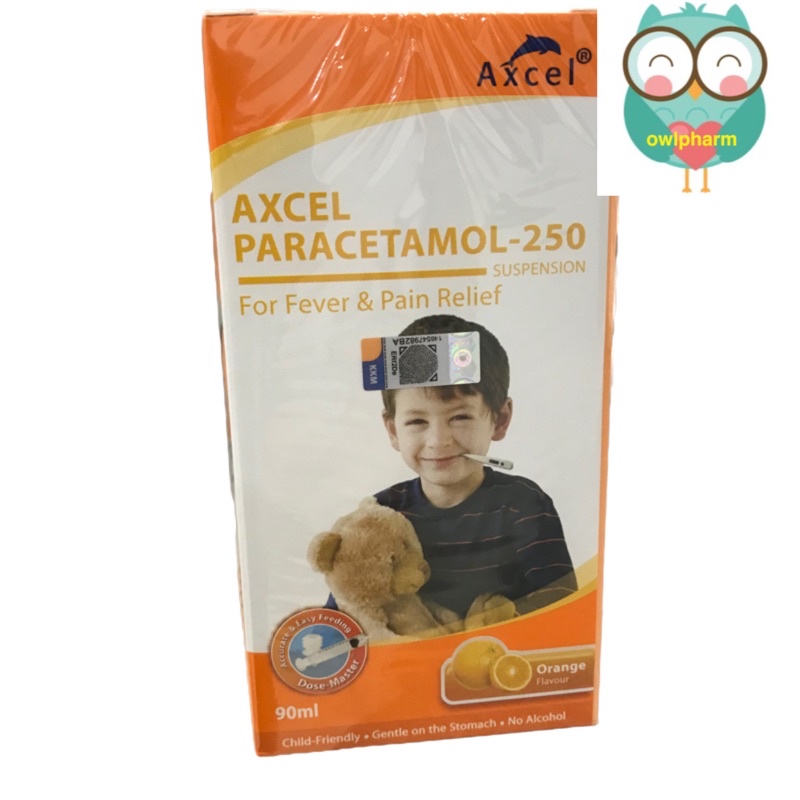 Axcel Paracetamol 250mg/5ml Suspension For Kids Children Fever & Pain