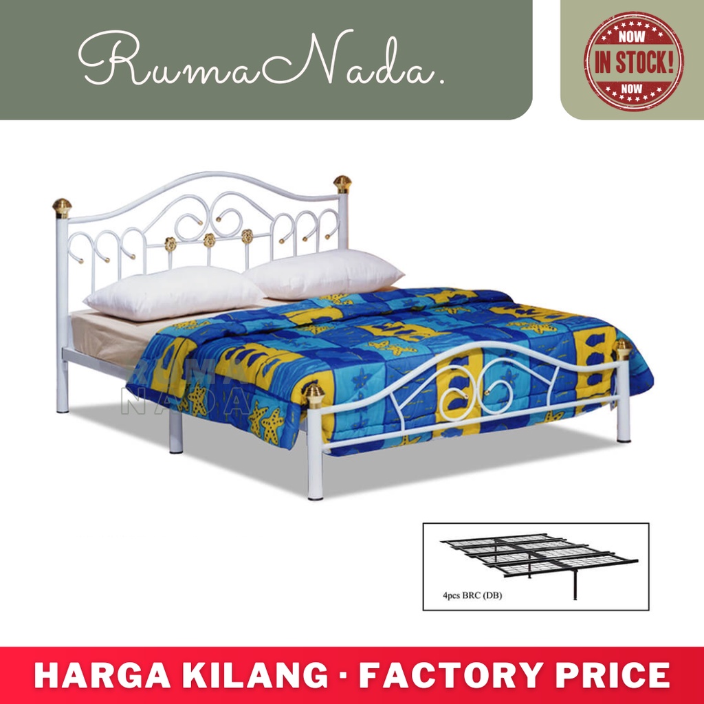 Simple Queen Bed Metal Bed Frame / Double Bed / Katil Besi / Katil ...