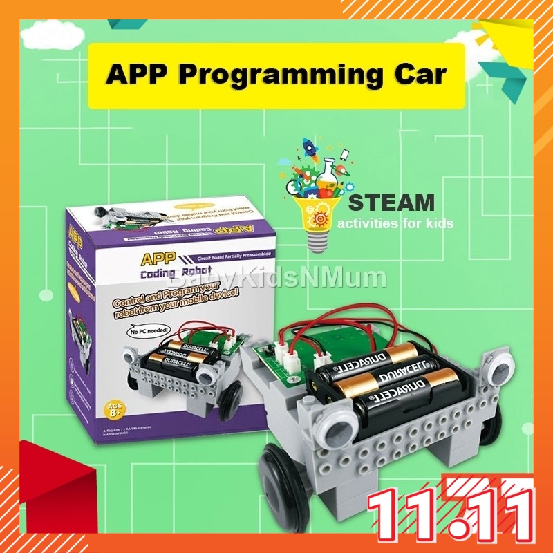 Coding Programming Robot Early Education STEAM Toys Creative DIY Building Blocks Control From Mobile Apps IOS Android