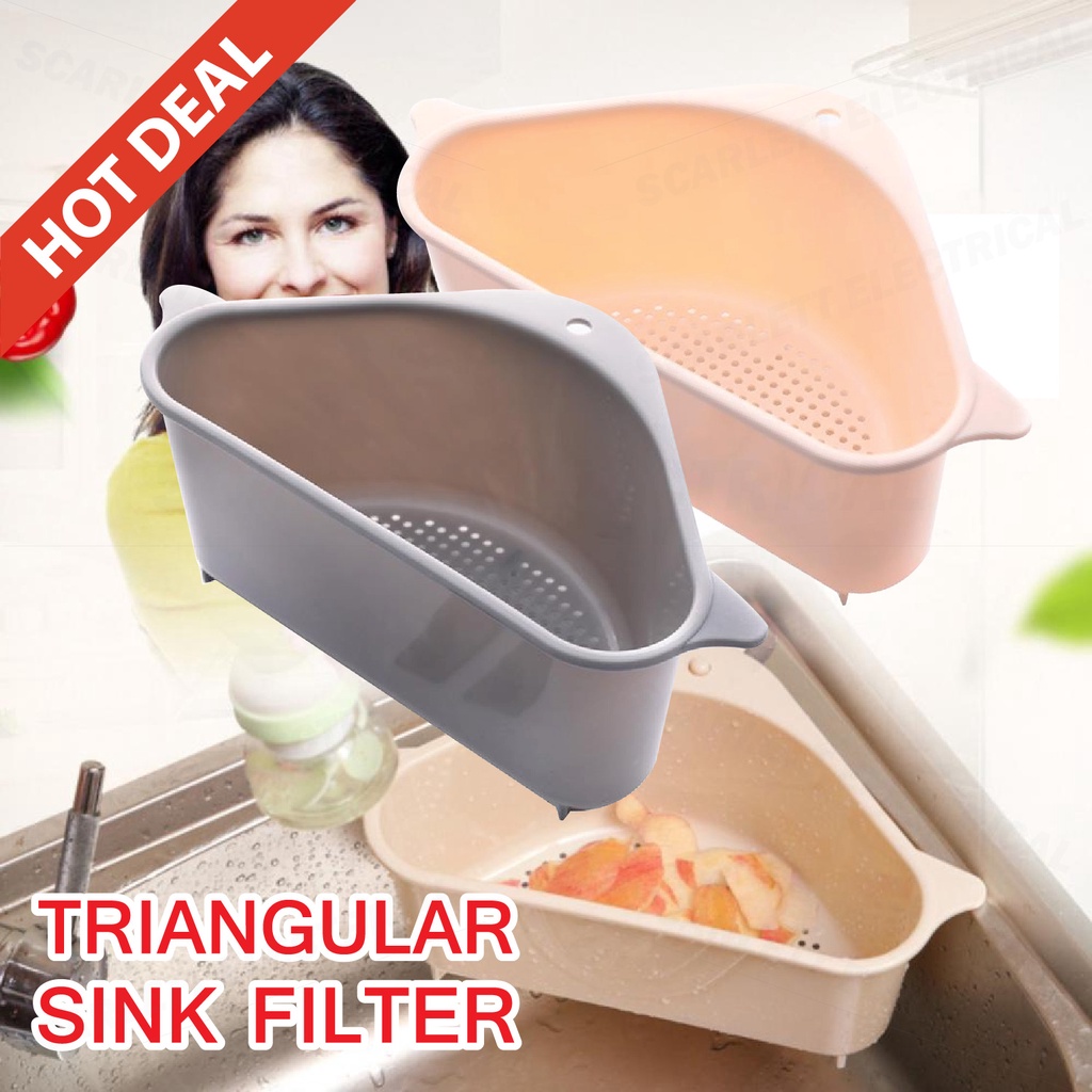 Saugnapf Spülen-Korb Grün - Eckiger Ablaufkorb Mit Entleerungsfunktion