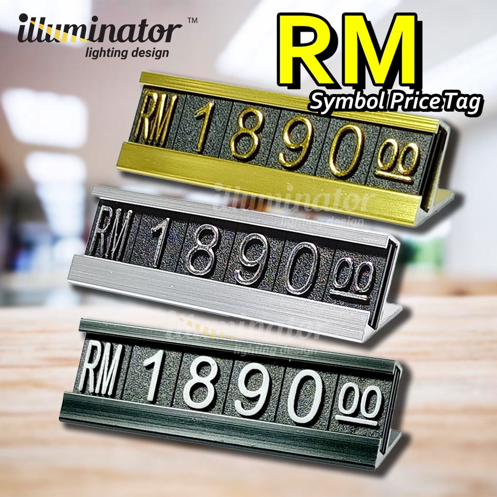 [RM Sign][Ready Stock]Luxury Price Tag display stand aluminum frame price tag jewelry label adjustable - Single set