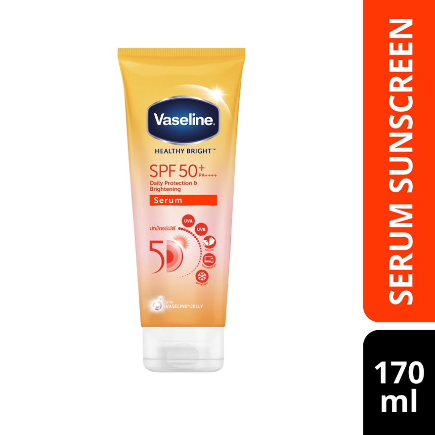 VASELINE SPF50+ Daily Protect & Brightening Sunscreen 170ml Shopee