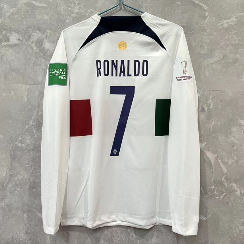 finekeys New Portugal Away Soccer Jersey World Cup 2022 Men Adult Ronaldo #7 L / Ronaldo #7