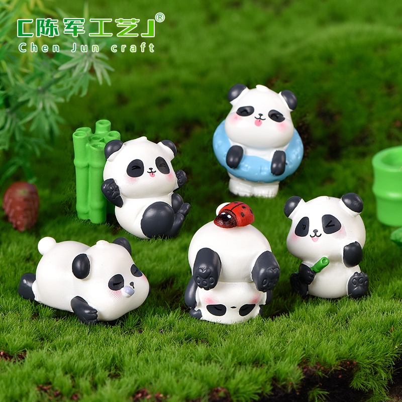 Little panda micro-landscape gardening DIY landscaping accessories cute ...