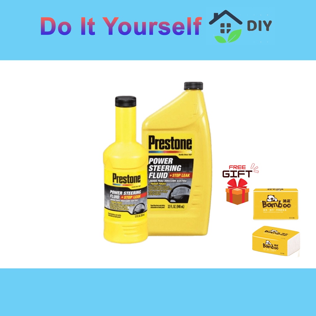 Prestone Power Steering Fluid + Stop Leak 355ml (Cheapest In Shopee